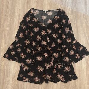 American Eagle Outfitters Black Floral Romper